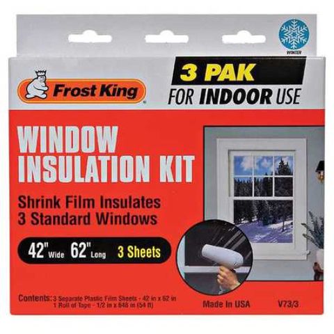 Shrink Window Kit, Indoor, Clear (42" x 62") (3 Pack)