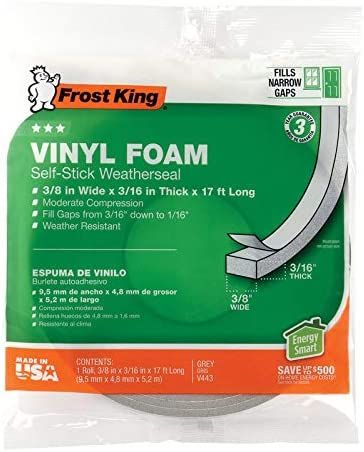 Weatherseal Vinyl Foam (Self Stick) (3/8"x 3/16") (17')