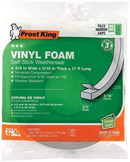 Weatherseal Vinyl Foam (Self Stick) (3/8"x 3/16") (17')