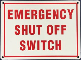 Emergency Shut Off Switch (Metal) (8" x 6")