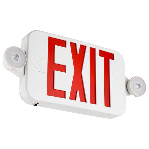 Surface Mount Exit Dual Light w Back Up Battery Adjustable Head Lamps (NOT NYC Approved) (2.4 Watt)