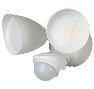 Dual-Head Round Wall Mount Flood Light Fixture With Motion Sensor (20 Watt) (50K)