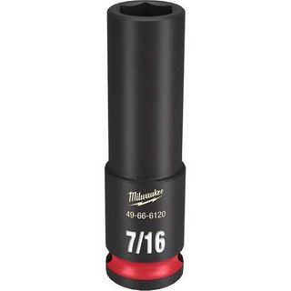 Milwaukee Shockwave Impact Duty 3/8" Drive 7/16" Deep Well 6 Point Impact Socket