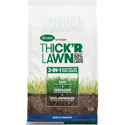 ScottsTurf Builder Thick'R Lawn Grass Seed, Fertilizer and Soil Improver for Sun and Shade (40 lb)