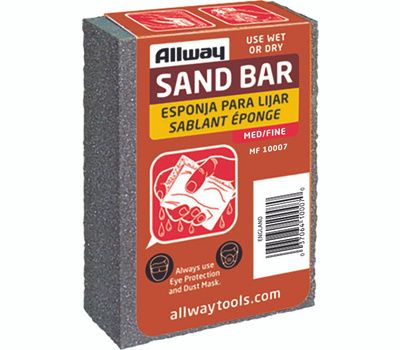 Allway Tools Sand Bar  Medium/Fine Grit, Aluminum Oxide (4" X 2-1/2" X 1")