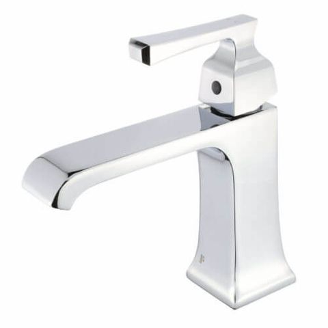 Arched Square Bathroom Faucet Single Hole (Polished Chrome)