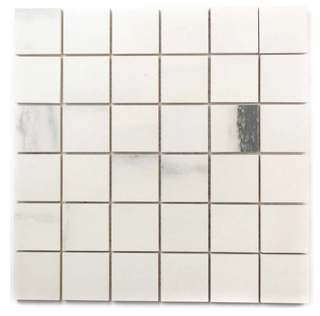 Prexious Porcelain Matte Mosaic Tile (White Fantasy) (2" X 2") (1 Sq Ft)