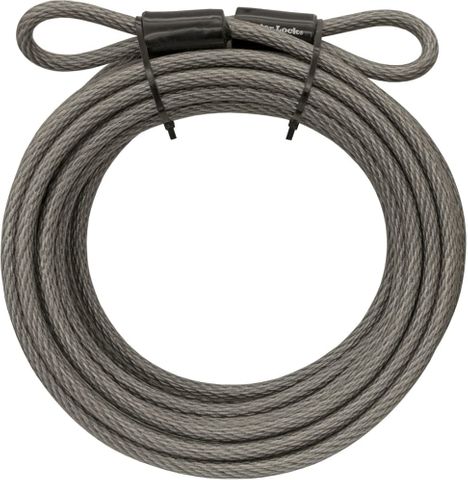 Master Lock Steel Bike Lock Cable, 30 ft. Long x 3/8 in. Diameter Vinyl Coated Cable with Looped Ends, 70DCC,Gray