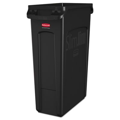 Slim Jim Recycling Container w/ Venting Channels (23 Gal) (Black)