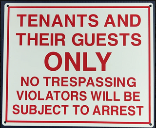 No Trespassing Tenants & Guests Only Sign (Metal) (10''x12'')