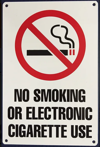 No Smoking or Electronic Cigarette Use (Metal) (6" x 9")