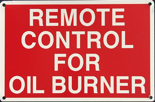 Oil Burner Sign (Metal) (9" x 6")