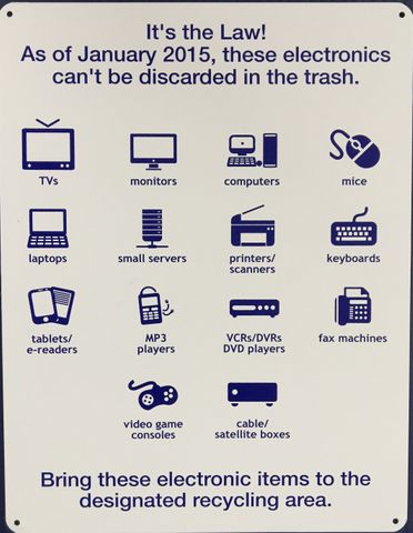 Recycling Electronics Sign (Metal) ( 9" x 12")