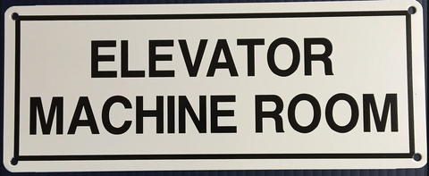 Elevator Machine Room Sign (Metal) (4"x10")