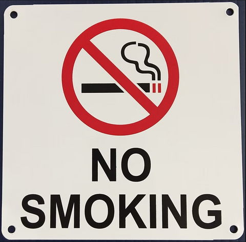 No Smoking w/ Symbol Sign (Metal) (6"x6")