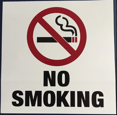 No Smoking w/ Symbol Sign (Metal) (6"x6")
