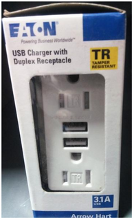 Decor Duplex Receptacle w/ 2 USB