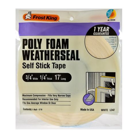 Poly Foam Weatherseal (White) (3/4" x 17')