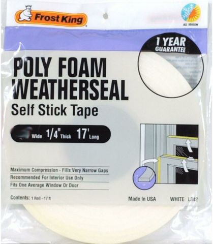 Foam Weatherseal (White) (1 1/2" x 17')