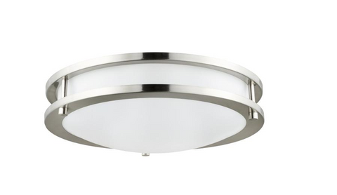12" Double Band LED Fixture (CCT) (15W) (Brushed Nickel)
