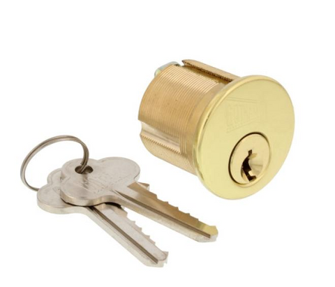 Mortise Cylinder (Brass) (1 1/8") (Keyed Alike)