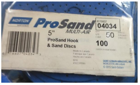 Norton Prosand  P100  HOOK & LOOP (5") Sanding Discs