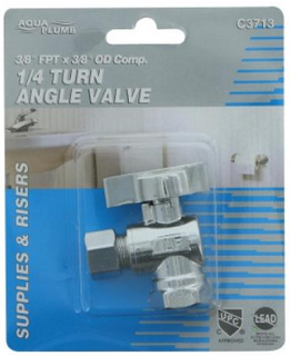 1/4 Turn - 3/8" FPT x 3/8" OD Angle Valve