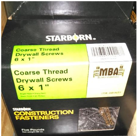 1" Drywall Screws (Coarse Thread) (5 lb)