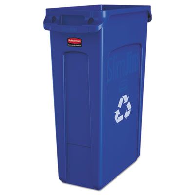 Slim Jim Recycling Container w/ Venting Channels (23 Gal) (Blue)
