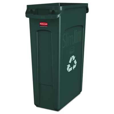 Slim Jim Recycling Container w/ Venting Channels (23 Gal) (Green)