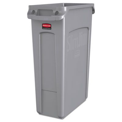 Slim Jim Recycling Container w/ Venting Channels (23 Gal) (Beige)