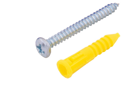 Plastic Ribbed Anchors With Screws  (#6 - #8) (6 Pack)