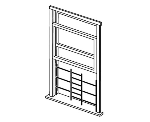 Window Guard w/ Brackets (15" H x 11"-18" W) (3 Bar)