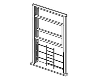 Window Guard w/ Brackets (15" H x 11"-18" W) (3 Bar)