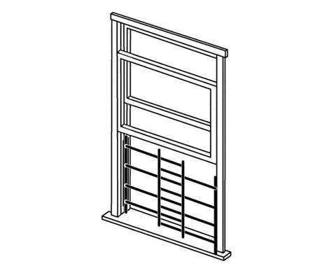 Window Guard w/ Brackets (20" H x 27"-50" W) (4 Bar)