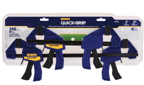 IRWIN QUICK-GRIP Bar Clamp, One-Handed, Mini, (2-6"), (2-12") (4 Pack)