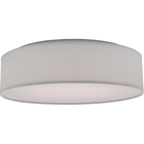 LED White Fabric Shade Light Fixture (15") (30K)