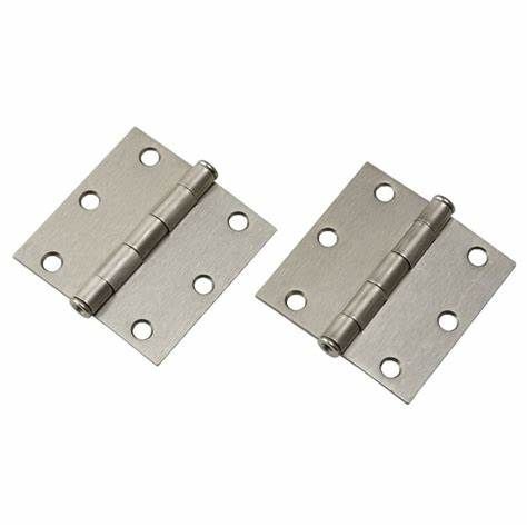 SQUARE Butt Hinge -  Satin Nickel (3 1/2") (Pair)