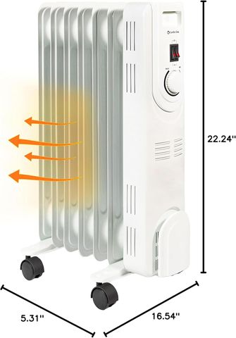 Comfort Zone Electric Oil-Filled Radiant Radiator Heater (1200 Watt)