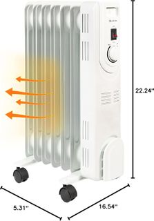 Comfort Zone Electric Oil-Filled Radiant Radiator Heater (1200 Watt)