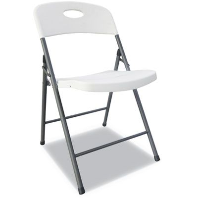 Molded Resin Folding Chair (White) (4 Pack)