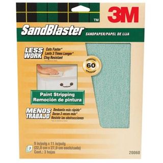 3M Sandpaper (9" X 11") (60 Grit) (3 Pack)