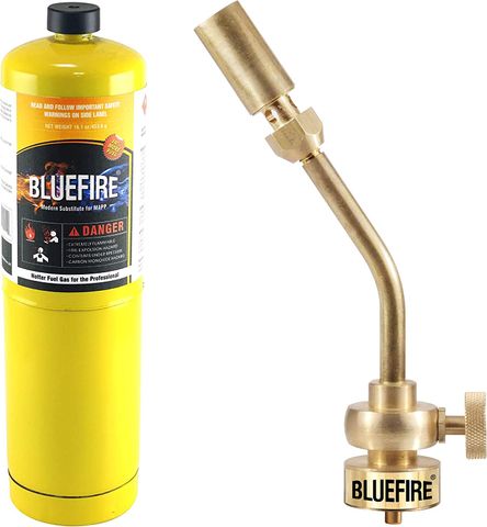 BLUEFIRE Pro Propane Cylinder & Torch (with MAPP kit)  - (16.1 oz) (Metal) (Yellow)