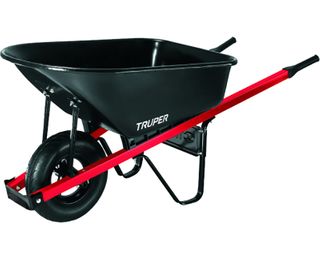 6 Cube Medium Gauge Steel Wheel Barrow w/ 16" Pneumatic Tire Black Tray