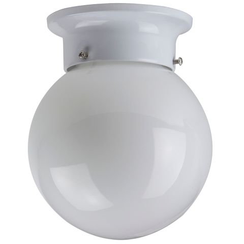Decorative Globe Style Ceiling Fixture (White Finish) (White Glass) (6?)