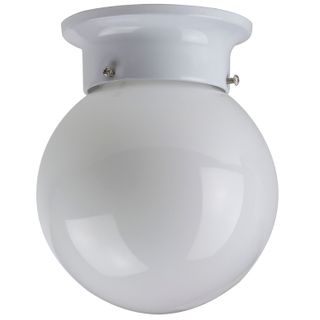 Decorative Globe Style Ceiling Fixture (A19) (E26) (White Glass) (6")