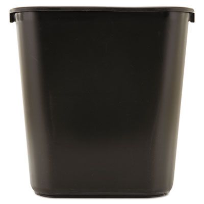 Soft Molded Plastic Wastebasket (Black) (Medium)