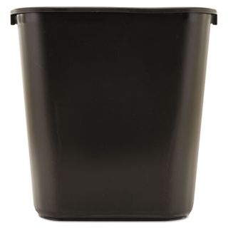 Soft Molded Plastic Wastebasket (Black) (Medium)