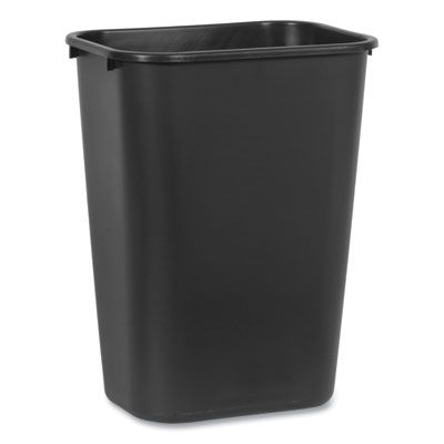 Soft Molded Plastic Wastebasket (Black) (Large)