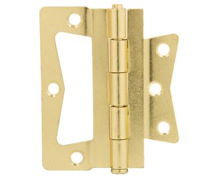 Non-Mortise Hinge (Polished Brass) (Pair) (4")